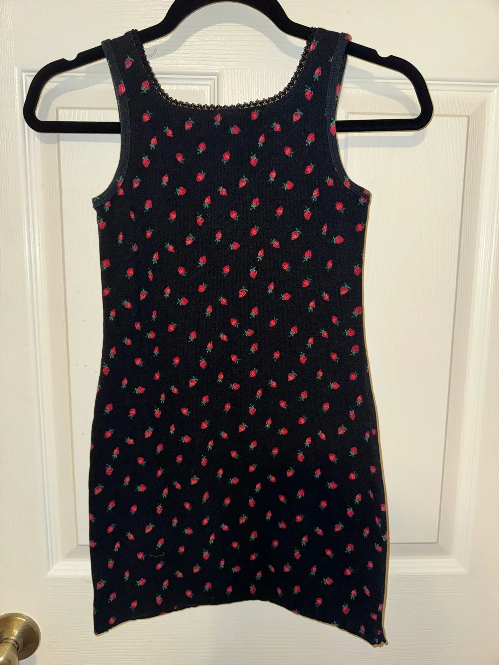 Art Class Girls Black Strawberry Print Tank Top Size L 10/12